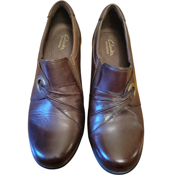 Clarks Bendables Wish Trance‎ Brown Leather Booties Cottage Core Office Size 8M - Picture 2 of 8